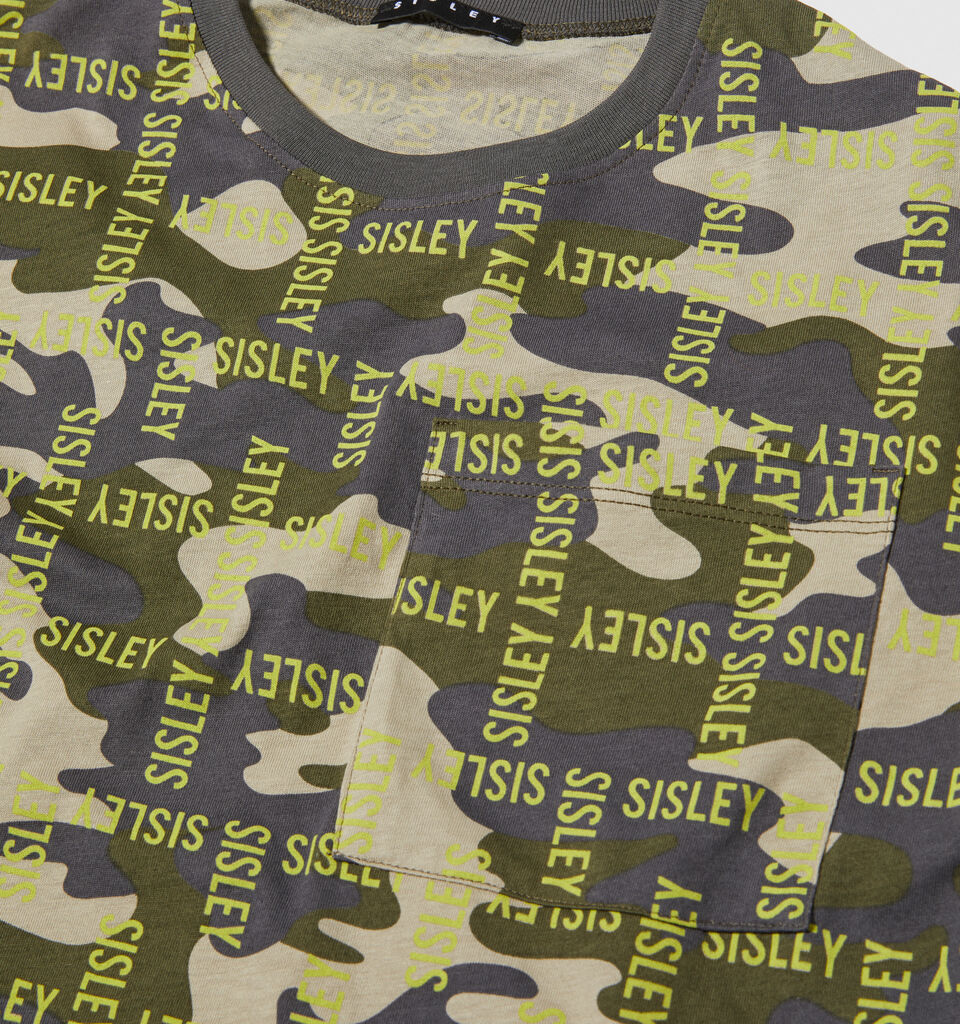 Camouflage t-shirt - boys' short sleeve t-shirts - Military Green | Sisley Young image number 3